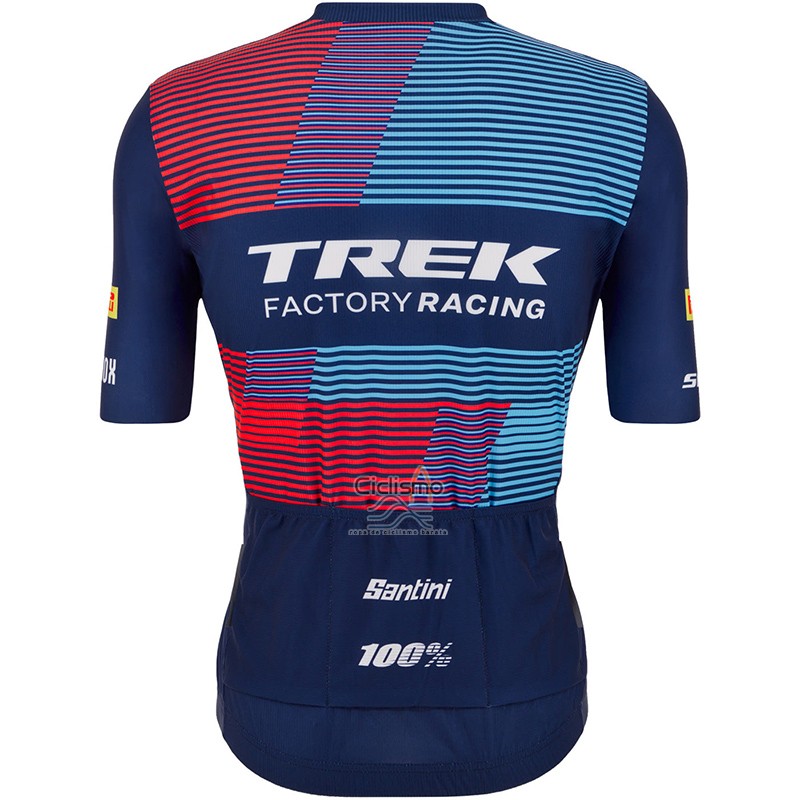 Trek Factory Racing Ropa Ciclismo Culotte Corto 2023 Hombre Mangas Cortas Azul